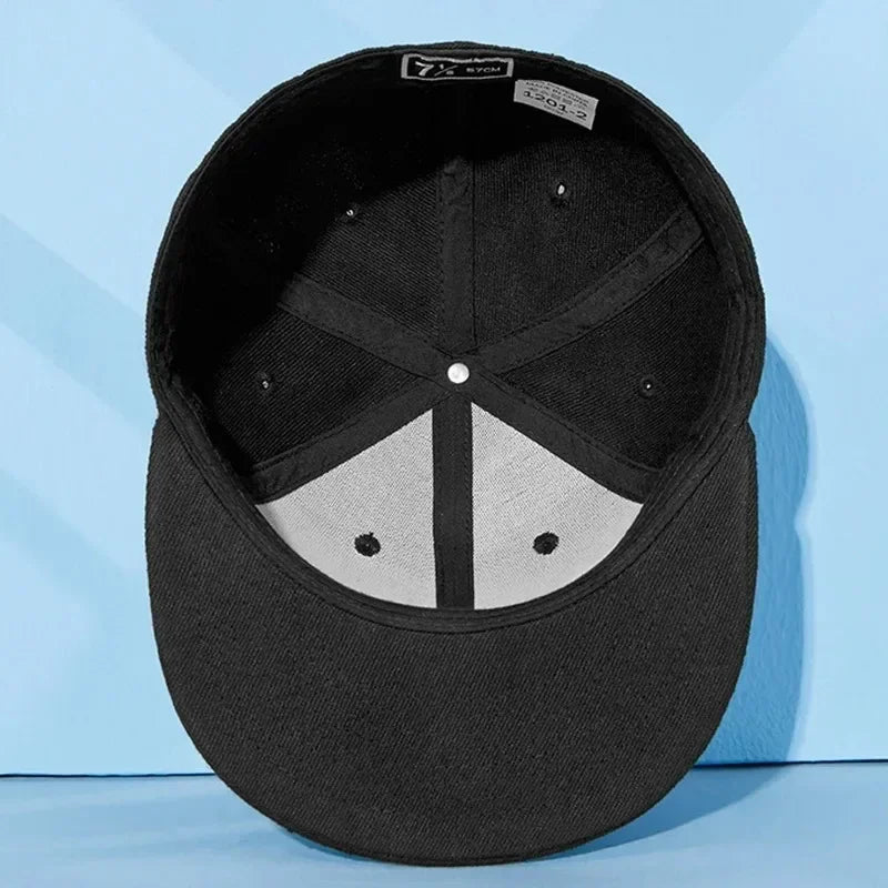 Big Bone Man Plus Size 64cm Baseball Caps Adult Flat Peak Hip Hop Fitted Hat Men Women Large Size Snapback Cap Size 60cm 62cm