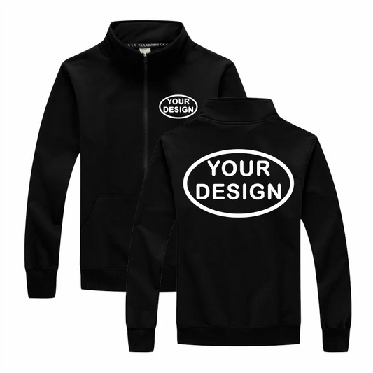 Herr Tunn Jacka 2026 – Anpassningsbar Tryck/Brodyr Dragkedja Ståkrage Vår/Höst S–4XL 11 Färger