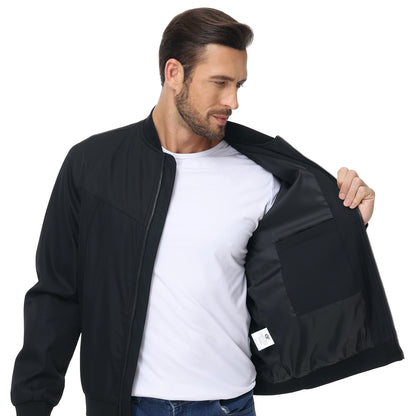 Men's Lightweight Windbreaker Jacket Causal Fashion Stylish BaseBall Coat with Side Inner Pocket for Work Golf Fishing