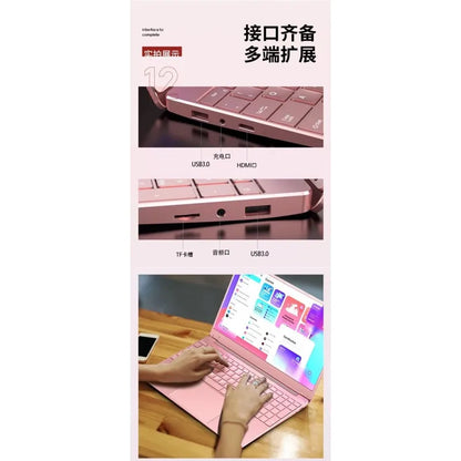Ultratunn Gaming Laptop 15,6" 4K – Aluminiumlegering Intel N95 12/16/32GB RAM 128GB–1TB SSD Windows 11, Svart/Silver/Rosa