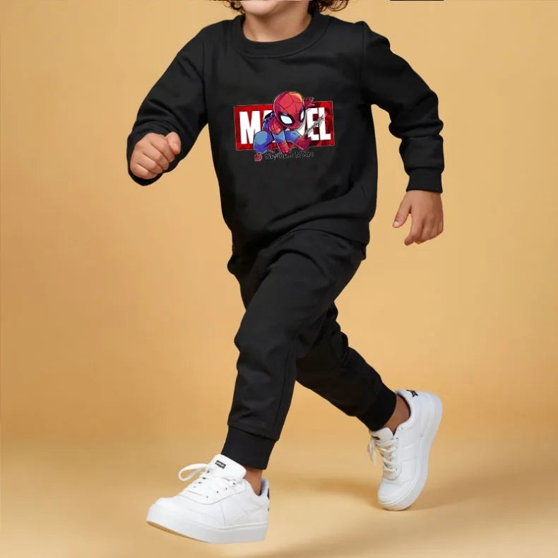2026 Spring Autumn Boys Sweatshirt Sets Kids Cute Cartoon Printed Hoodies and Pants 2pcs Sets Children's Long Sleeved Clothes