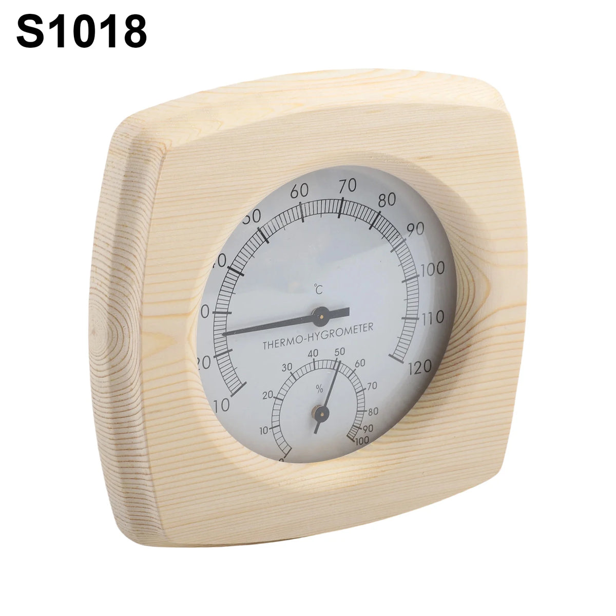 140 mm termometer och hygrometer i trä för bastu