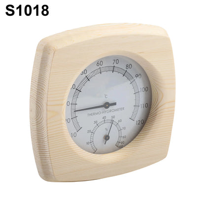 140 mm termometer och hygrometer i trä för bastu