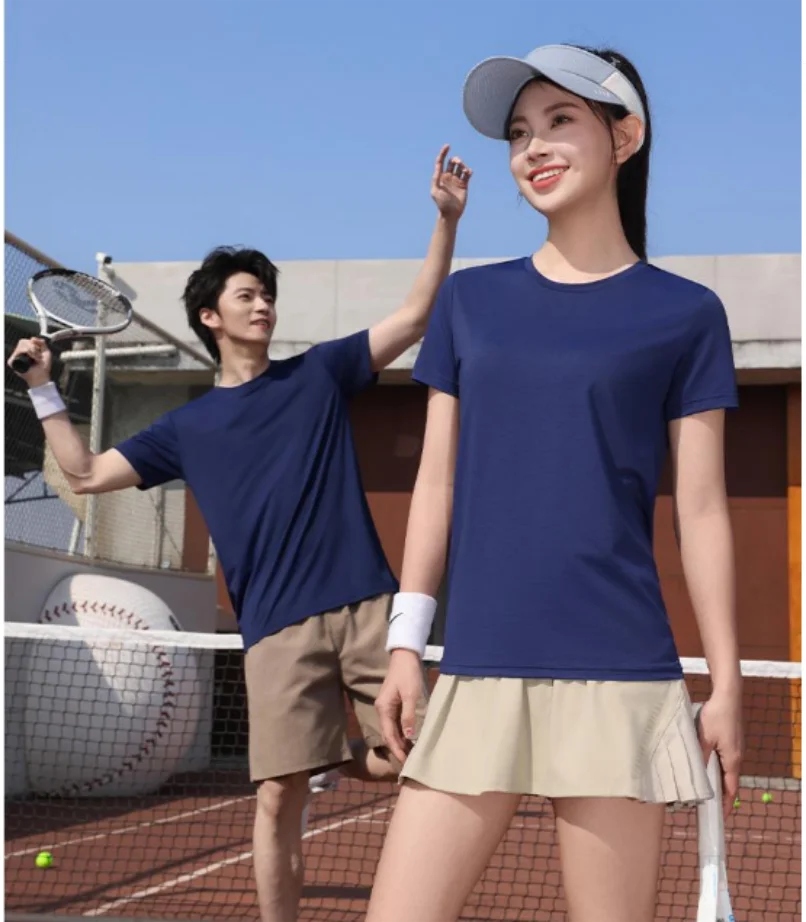 Herr Sport T-Shirt 2026 – Quick Dry Logotryck Brodyr Kortärm O-ringad Andningsbar 8 Färger S–4XL