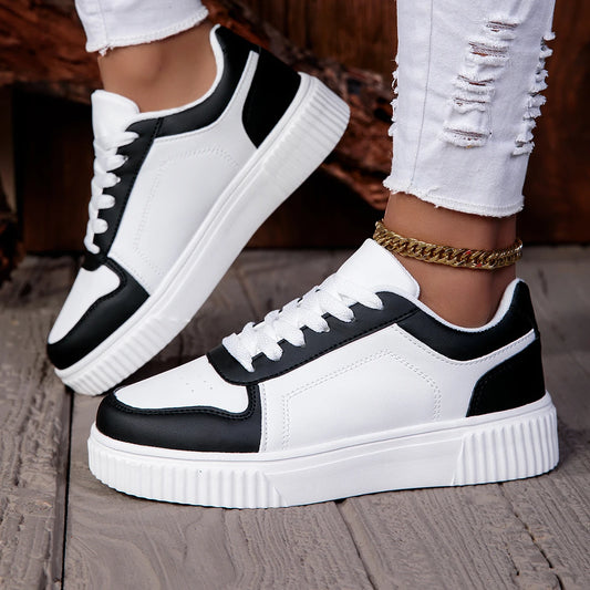 Unisex retro-sneakers med tjock sula – klassisk skateskodesign, stora storlekar