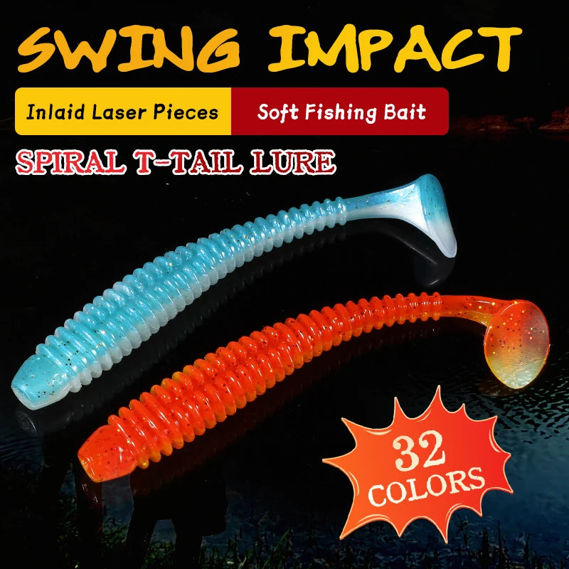 Supercontinent Impact Ring Shad Fishing Lure Soft 63mm 80mm 97mm Plastics Baits Swimbait Jigging Lure Artificial Baits