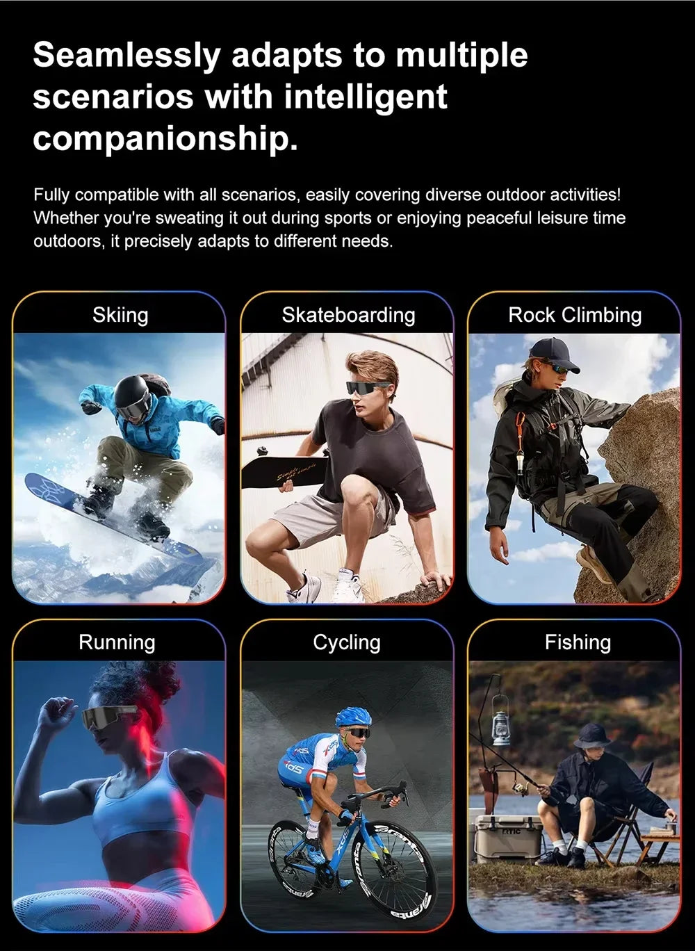 Lenovo 2026 New 2400W ChatGPT AI Smart Glasses 1080P Anti Shake Video Cycling Sport Sunglasses Dual Mic 32GB Windproof Goggle