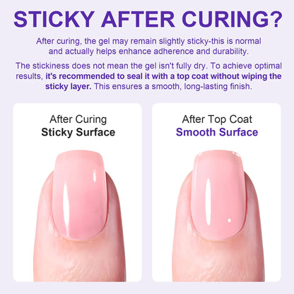 TWOING Rubber Base Coat & No Wipe Top Coat Set 15ml+15ml, Builder Base Gel, Diamond Shine, UV LED Soak Off, Long-Lasting