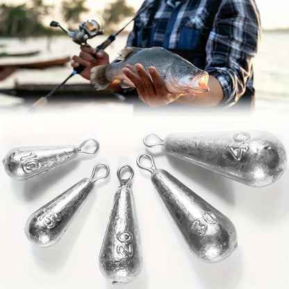 Fishing Weights Sinkers, 10 Sizes Teardrop-Shaped Fishing Lead Sinkers, Bass Casting Drop Shot Weights for Saltwater Freshwater