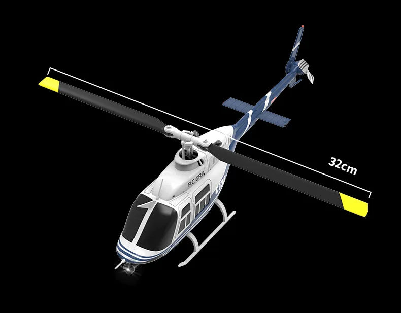 RC Helikopter Bell 206 – 4CH 2.4GHz 6-axlat Gyro Höjdhållning App-styrd 80–100m CE Inomhus/Utomhus C138 2026