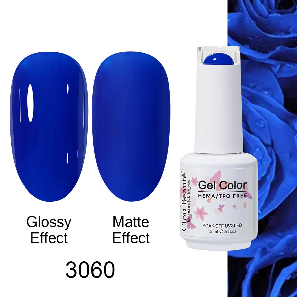 Clou Beaute Gel Nail Polish Neon Brown Royal Blue Red Green Pastal Nude Nail Art Varnishes Gel Lacquer Top Coat UV Gel Nail
