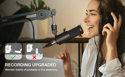 FIFINE XLR Dynamic Microphone,Vocal Podcast Mic with Cardioid Pattern, Metal Mic for Streaming/Dubbing/Video Recording,K669D