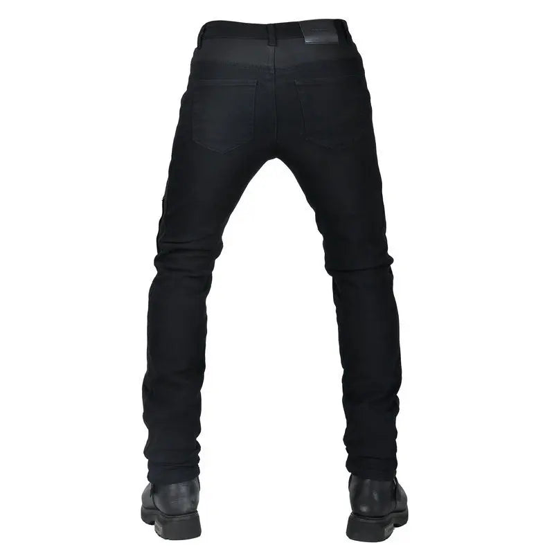 Motorcykelbyxor för män Sommar Mesh Svart Retro Slim Fit
