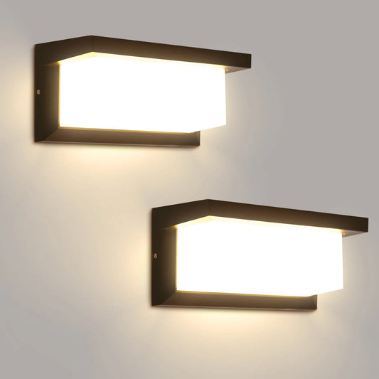 Vintage Rektangulär LED Vägglampa In- & Utomhus – 25W, Varmvit 3000K/Kallvit 6500K, 1- eller 2-pack, 185–265V