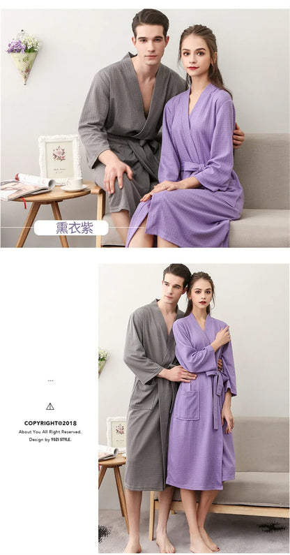 Unisex Kimono Badrock Lång – Lätt Mjuk Sommar & Höst Loungewear, 17 Färger M–3XL