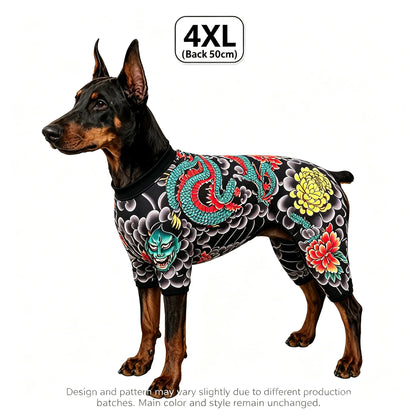 Streetwear Pet Tattoo Suit 4-Way Stretch Full Body Clothes S-10XL Comfortable Dog Cat Costume for Small to Large Pets