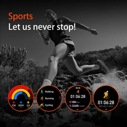 New 1400 mAh Battery Military Smartwatch Men IP68 Waterproof Flashlight Health Monitor Sports Call Smart Watch For iOS Android