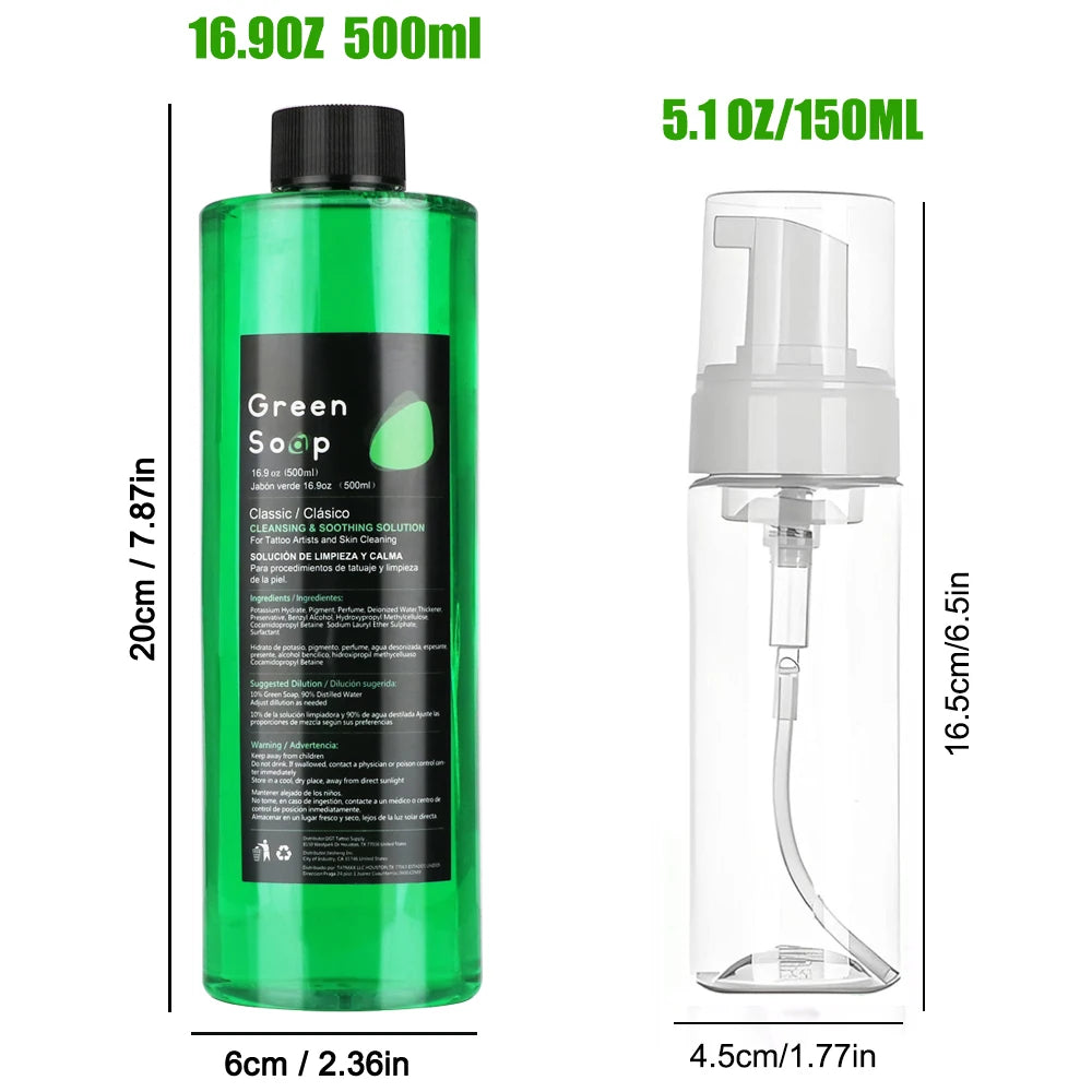 30/250/500ML Tattoo Green Soap High Concentration Original Liquid Cleaning Liquid Foam Rich Tattoo Cleaning Products