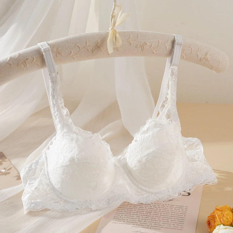 Women's Lace Push Up Bra 32-40 B/C Cup Sexy Hollow Out Bras Plus Size Female  Thin Bralette Embroidery Breathable Underwear