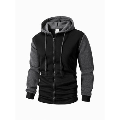 Herr Oversized Hoodie med Dragkedja – Casual Sweatshirtjacka, 3 Färger