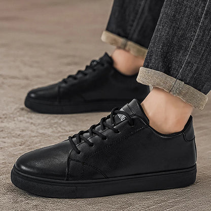 Trendiga vita sneakers för herr – andningsbart material i stor storlek