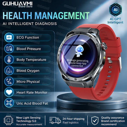 2026 New AI Health Care Accurate Detection ECG Smart Watch Blood Pressure lipids Uric Acid Analysis Bluetooth Call Smart Watches