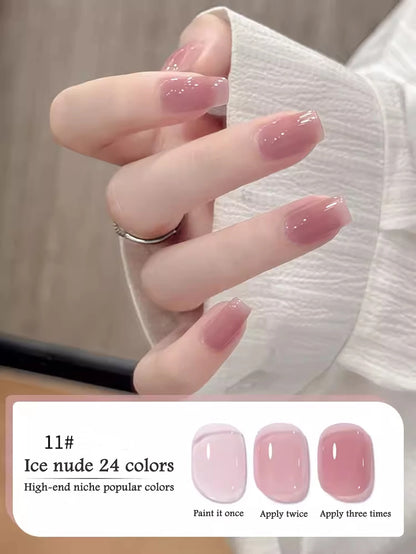 1-30pcs PSK Nude Pink Color Nail Art Ice Transparent Bare Color Nail Enamel 2026 New Net Red Popular White Gel Nail Polish