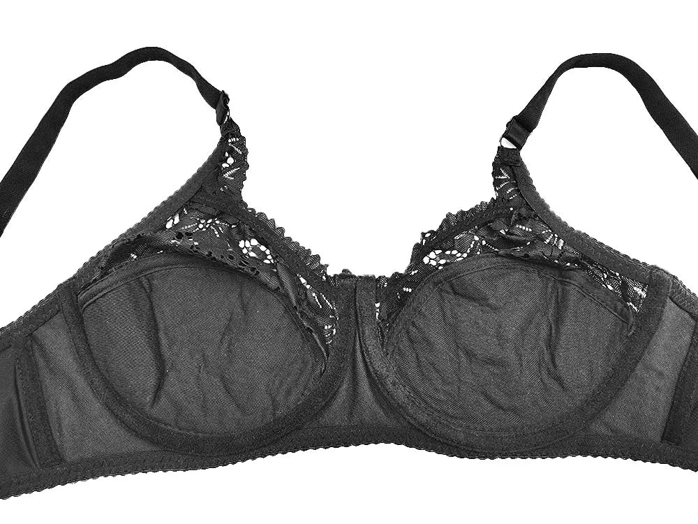 Sexy Lace Women Bra Top Full Cup Minimizer Floral Large Chest Big Bust Bh Thin Padded Cotton Bralette Underwire Push Up Bras C27