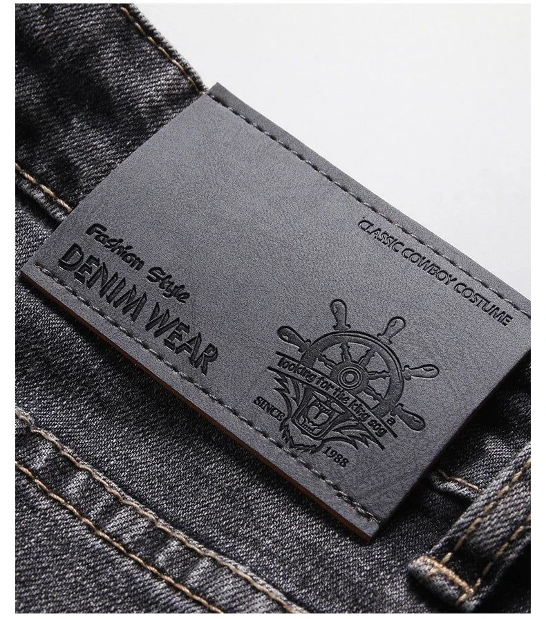 Tunna stretchiga denimjeans för män