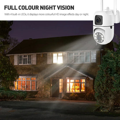 WiFi IP Camera Security Protection Dual Lens Dual Screen Wireless Indoor Monitor Auto Track PTZ CCTV Video Surveillance V380 Pro