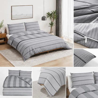 Grått påslakanset – angiven storlek 260 × 240 cm