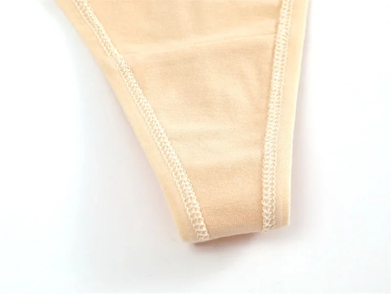 5Pcs Women Cotton Panties Female Thin Belts Underwear Sexy Low Waist G-String Thongs Ladies Soild Panties Breathable Lingerie