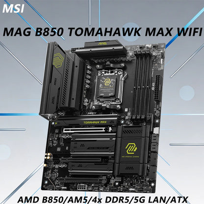 MSI MAG B850 TOMAHAWK MAX WIFI DDR5 Motherboard Support AM5 Ryzen 7 9800X3D 7 9700X 5 9600X 7 7800X3D CPU M.2 ATX 8126VB 5G LAN