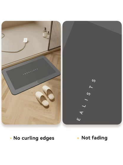 Diatomaceous Earth Bath Mat Ultra Absorbent Non Skid Rapid Drying Soft Floor Mat for Bathroom Shower Laundry Bedroom Kitchen RV