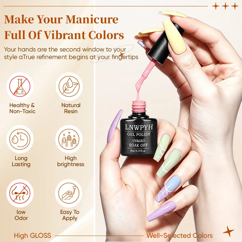 LNWPYH Gel Nail Polish Kit ,Manicure Tools Set  With Professional USB Electric Nail Drill Polish File And UV LED Nail Lamp Dryer