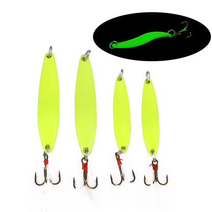 1pcs 5g 7g 10g 13g Luminous Fishing Spinner Spoon Lure Hard Bait with Feather For Bass Sea Lures Wobbles Fishing Accessories