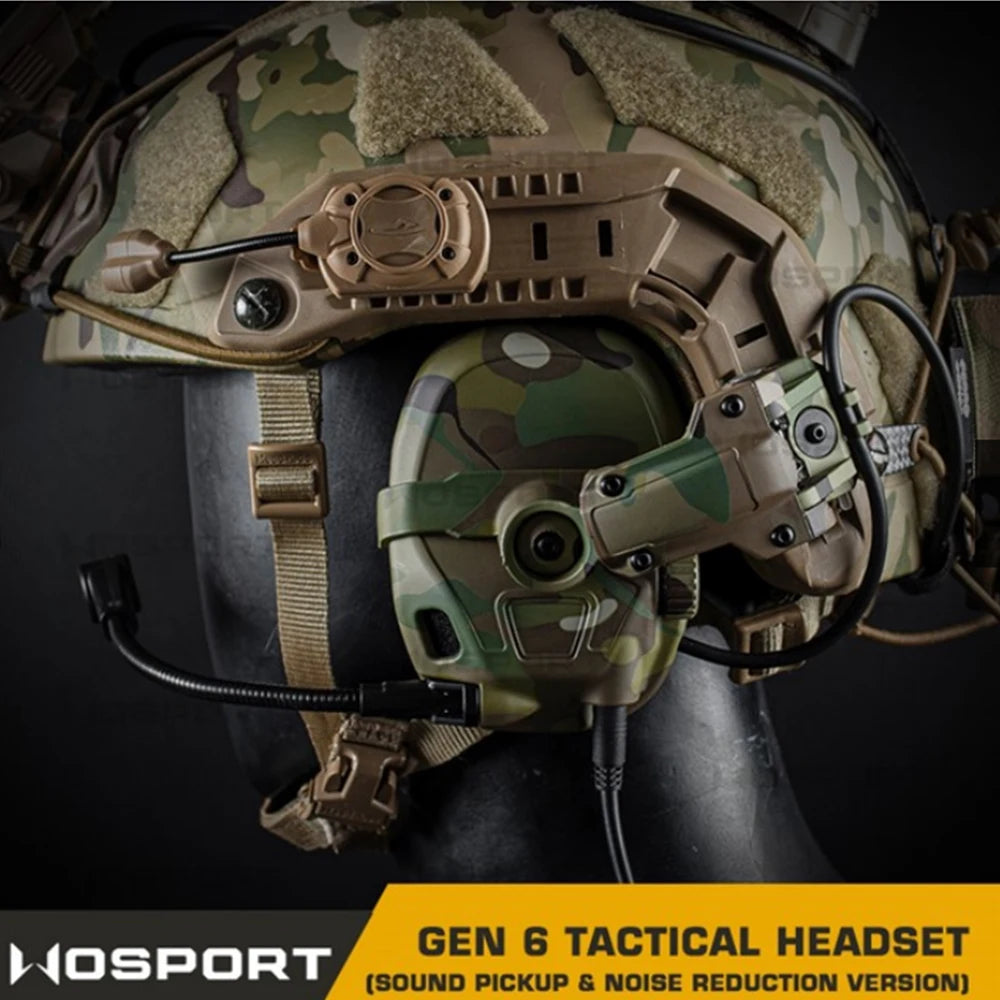 HD-17 GEN 6 Tactical Headset Sound Pickup&Noise Reduction Sports Shooting Earmuff Sports Shooting Impact Anti-Noise Headset