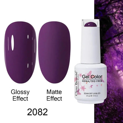 Clou Beaute Gel Nail Polish Neon Brown Royal Blue Red Green Pastal Nude Nail Art Varnishes Gel Lacquer Top Coat UV Gel Nail