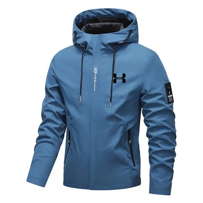 Herr Streetwear Hoodjacka – Casual Zip, Lös Passform, Utomhus Vindbrytare, S–XXXL