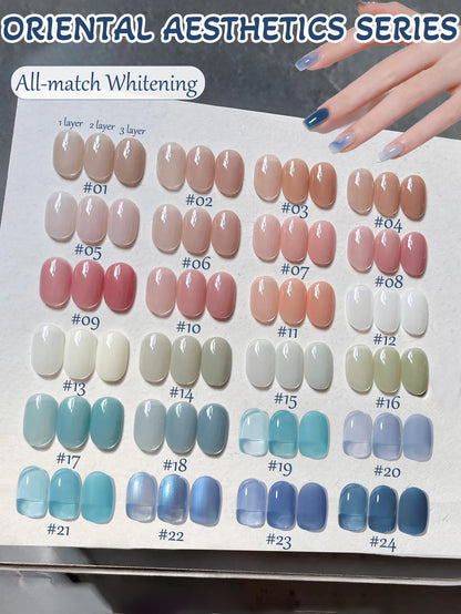 1-30pcs PSK Nude Pink Color Nail Art Ice Transparent Bare Color Nail Enamel 2026 New Net Red Popular White Gel Nail Polish