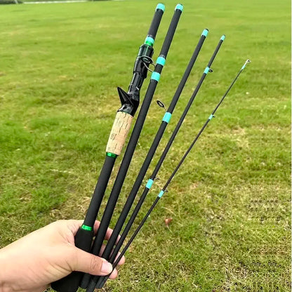 NEW Short Fishing Rod Reel Combo Set Spinning Lure Casting Rods 1.8m-2.1m 4/5Section 212g Baitcasting Reel Jigging Max Drag 10kg