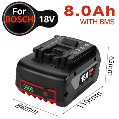 For Bosch 18V 6.0Ah, Professional Lithium Battery, Electric Rechargeable Battery, Bosch BAT609 BAT609G BAT618 BAT618G