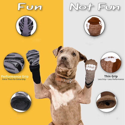 Premium Non-slip Dog Socks for Hardwood Floors, Extra-thick Grip Can Effectively Prevent Licking, Slipping, and Protect Dog Paws