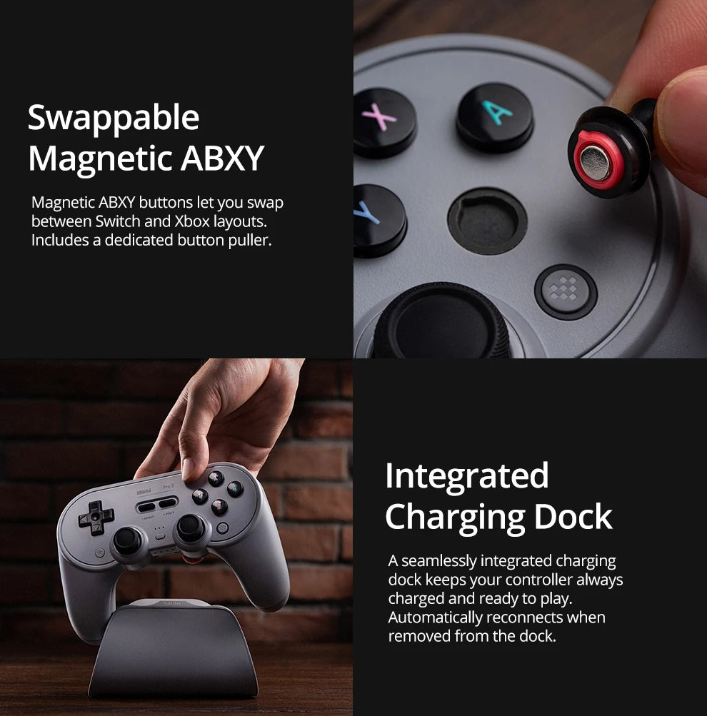 8BitDo Pro 3 Bluetooth Game Controller Wireless Gamepad with TMR Joysticks for NS Nintendo Switch 2, PC Windows, ANDROID, iOS