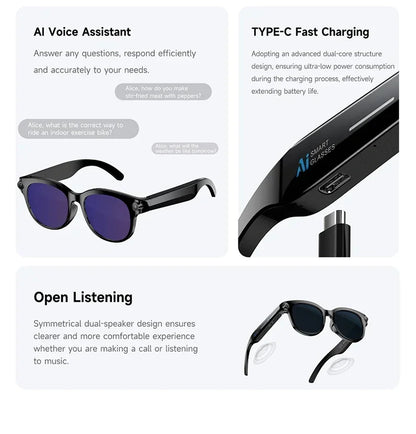 Xiaomi Smart AI Glasses 800W Shooting Camera HD Photo Video Voice Call Translation Waterproof Bluetooth AI Motorcycle Glasses