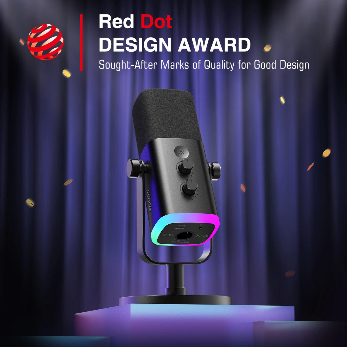 FIFINE AM8 USB/XLR-streamingmikrofon – dynamisk, RGB och hörlursutgång
