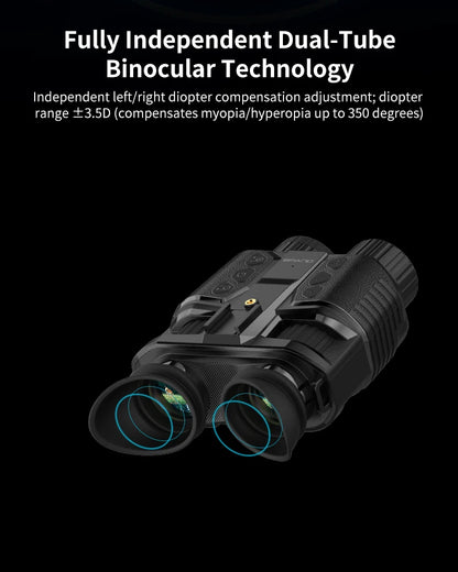 4K Night Vision Binoculars Diopter Eyepiece Dual 1.4" LCD 10X Zoom 3000mAh Level Gauge Infrared Outdoor Observation