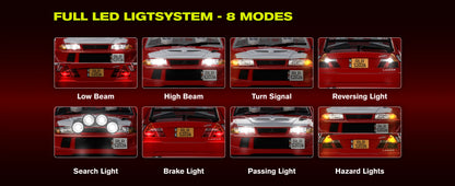 1/7 RC Rally Car 4WD For Mitsubishi Lancer EVO 6.5 Competition Grade Brushless High Speed RTR Remote Control Racing Vehicle