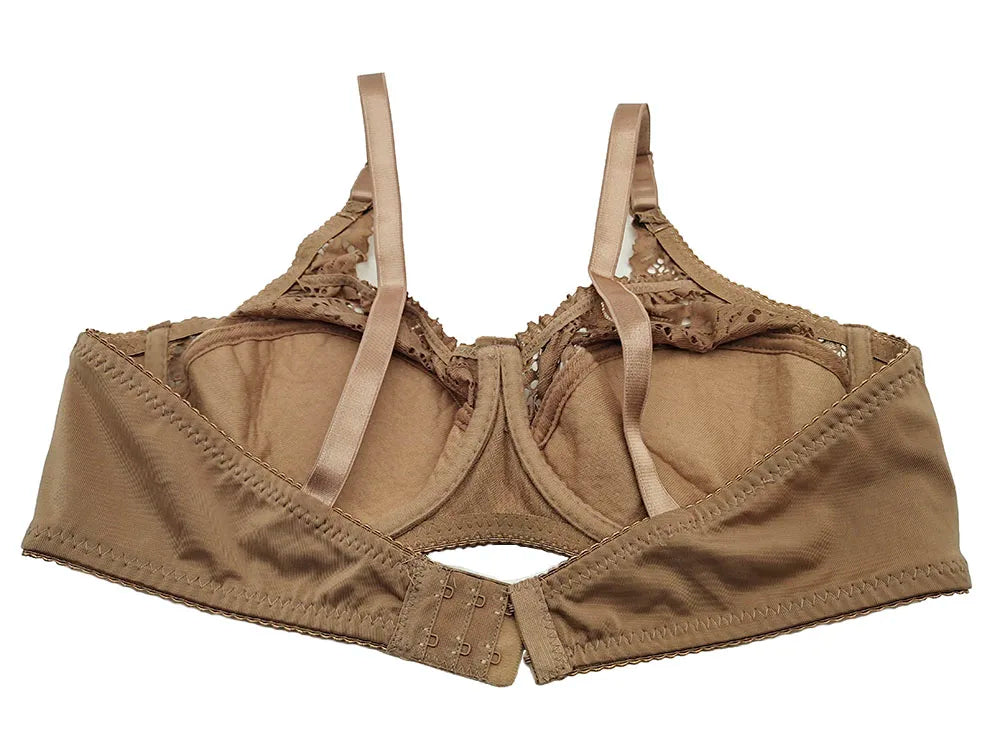 Sexy Lace Women Bra Top Full Cup Minimizer Floral Large Chest Big Bust Bh Thin Padded Cotton Bralette Underwire Push Up Bras C27