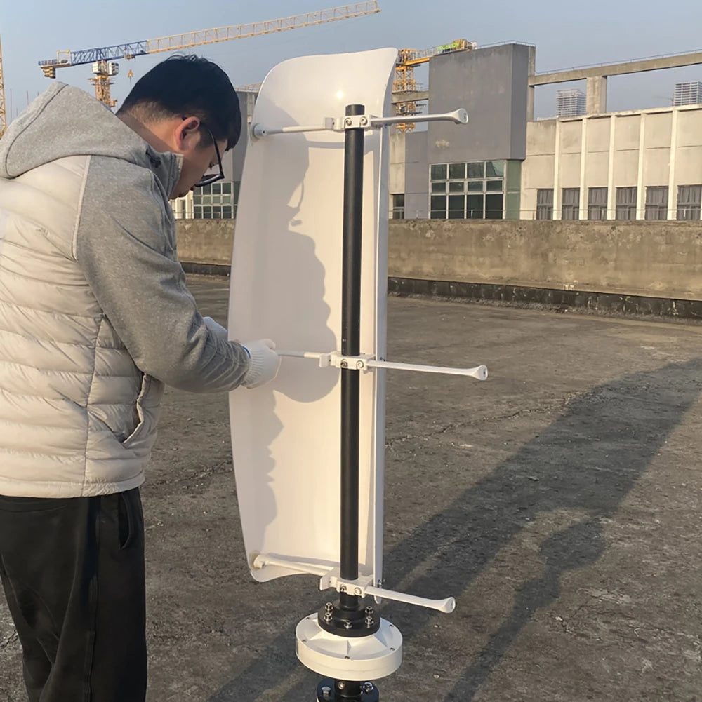 Vertikal Vindturbin 10kW/30kW 12V–220V – Magnetlevitation Kärnlös 2 Blad Nätansluten/Off-Grid Hushåll Båt Gata, 6 Färger